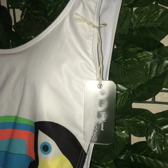 Kenny Flowers The Rio One Piece Toucan Open Side Swimsuit M/L - Picture 4 of 7